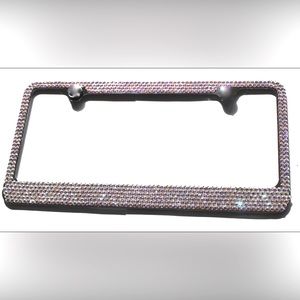 Swarovski crystal license plate holder